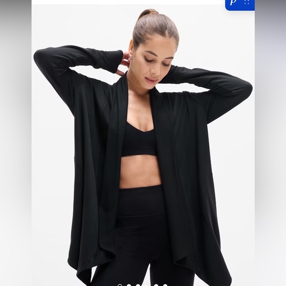 Athleta Sweaters - Athleta Pranayama Restore Rib Wrap Black Women’s Medium Athleisure Balletcore